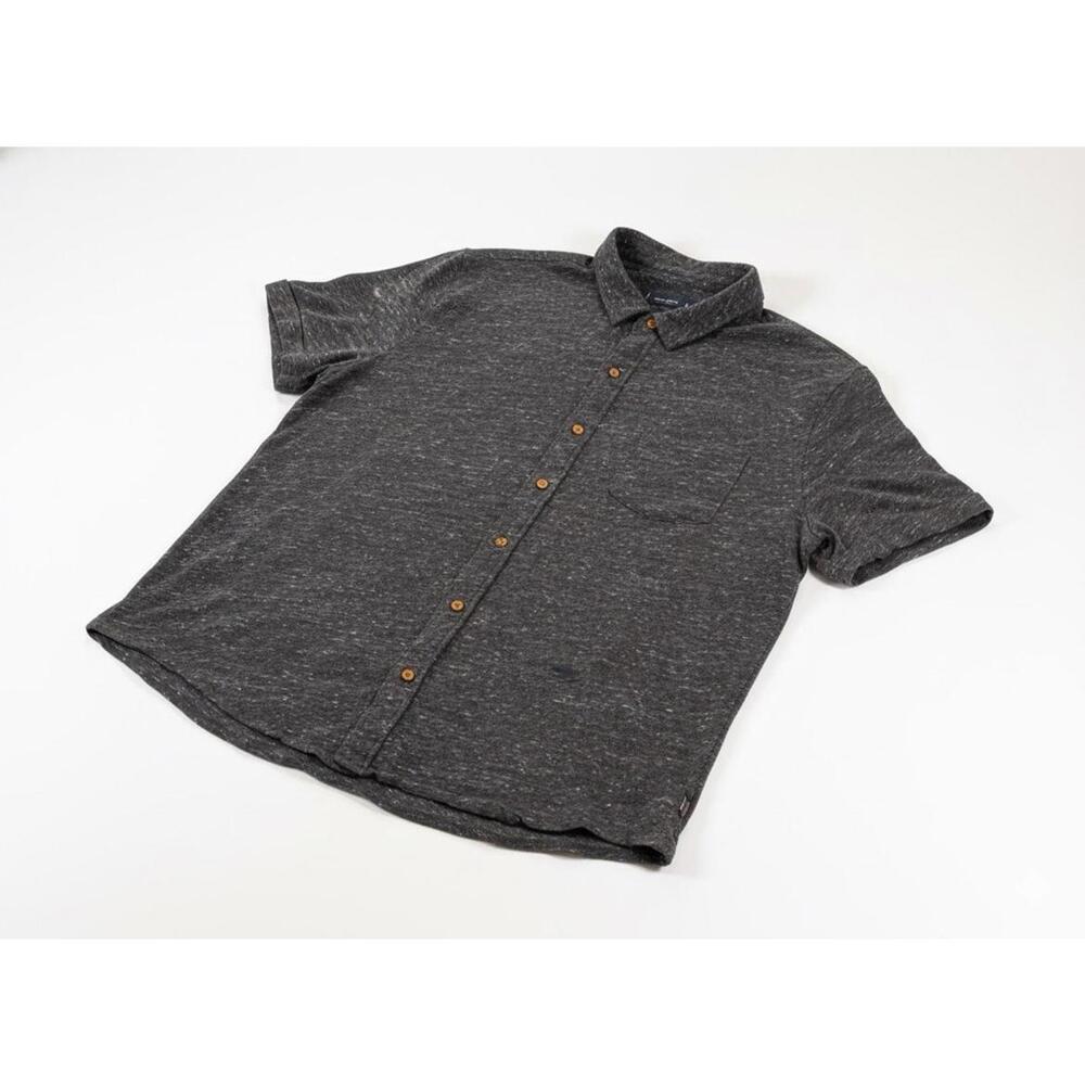 Lucky Brand Men's Grey Button up Knit Shirt Size XXL